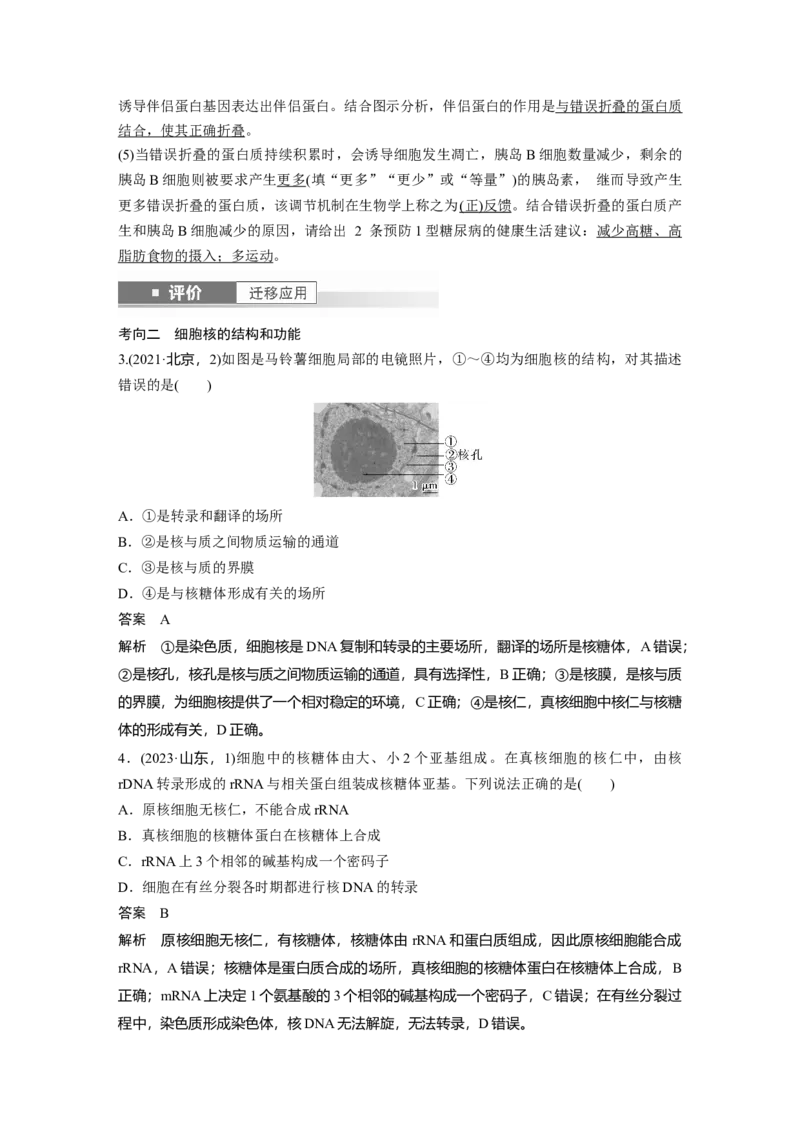 第二单元　第6课时　细胞膜与细胞核的结构和功能_新高考复习资料_2025年新高考资料_2025新高考一轮复习生物_2025大一轮复习讲义生物人教版教师用书Word版文档整书