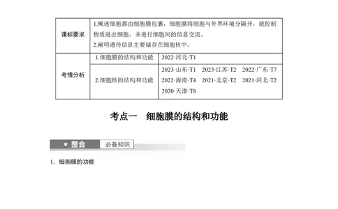 第二单元　第6课时　细胞膜与细胞核的结构和功能_新高考复习资料_2025年新高考资料_2025新高考一轮复习生物_2025大一轮复习讲义生物人教版教师用书Word版文档整书