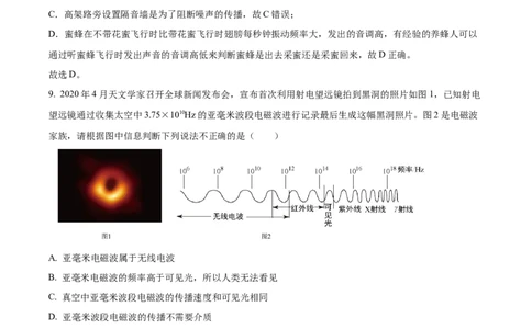 精品解析：第二十一章信息的传递-单元测（解析版）_初物_2024人教版初中物理八九年级上下册课件教案PPT试题电子版资料_九年级全册试卷_单元试卷_第二十一章