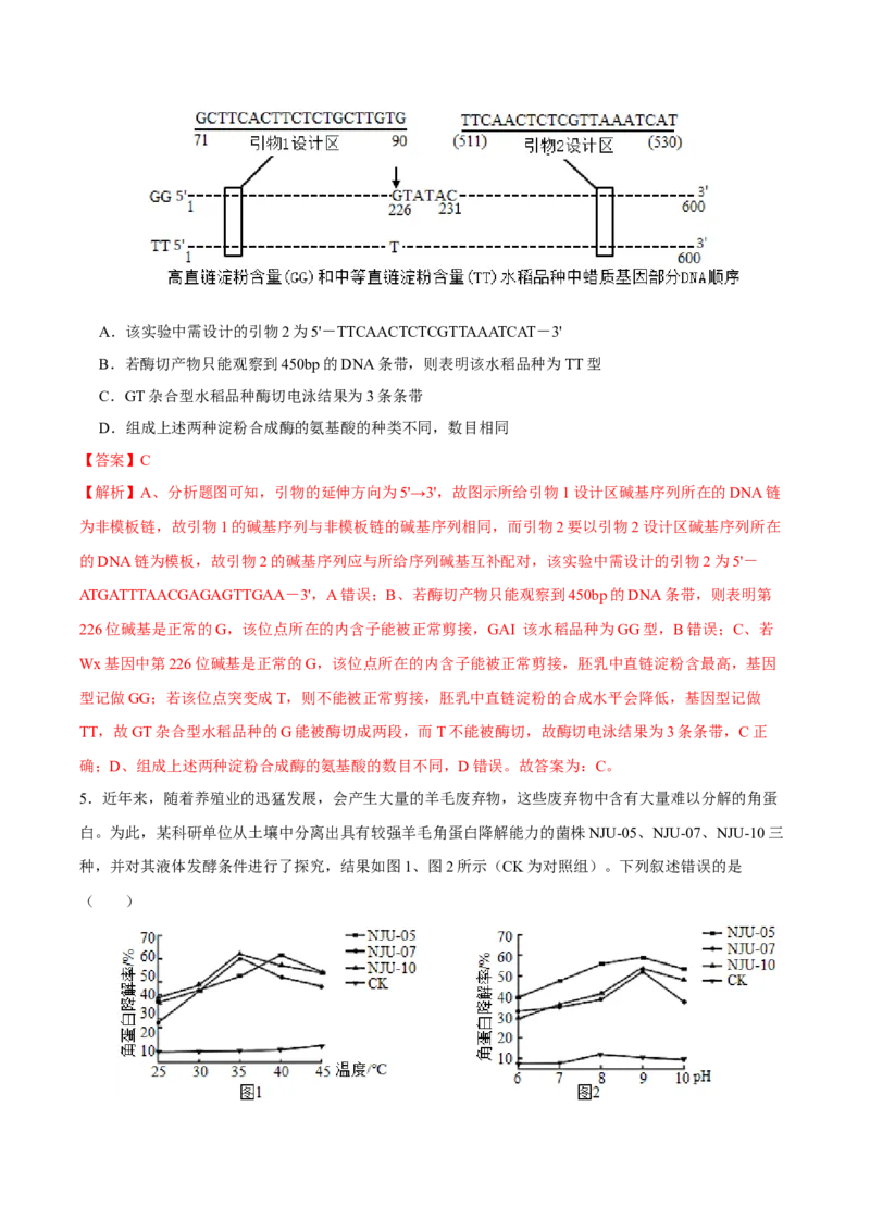 第十二单元发酵工程（B卷能力提升练）-2023年高考生物一轮复习单元滚动双测卷（新高考专用）（解析版）_新高考复习资料_2023年新高考复习资料_一轮复习