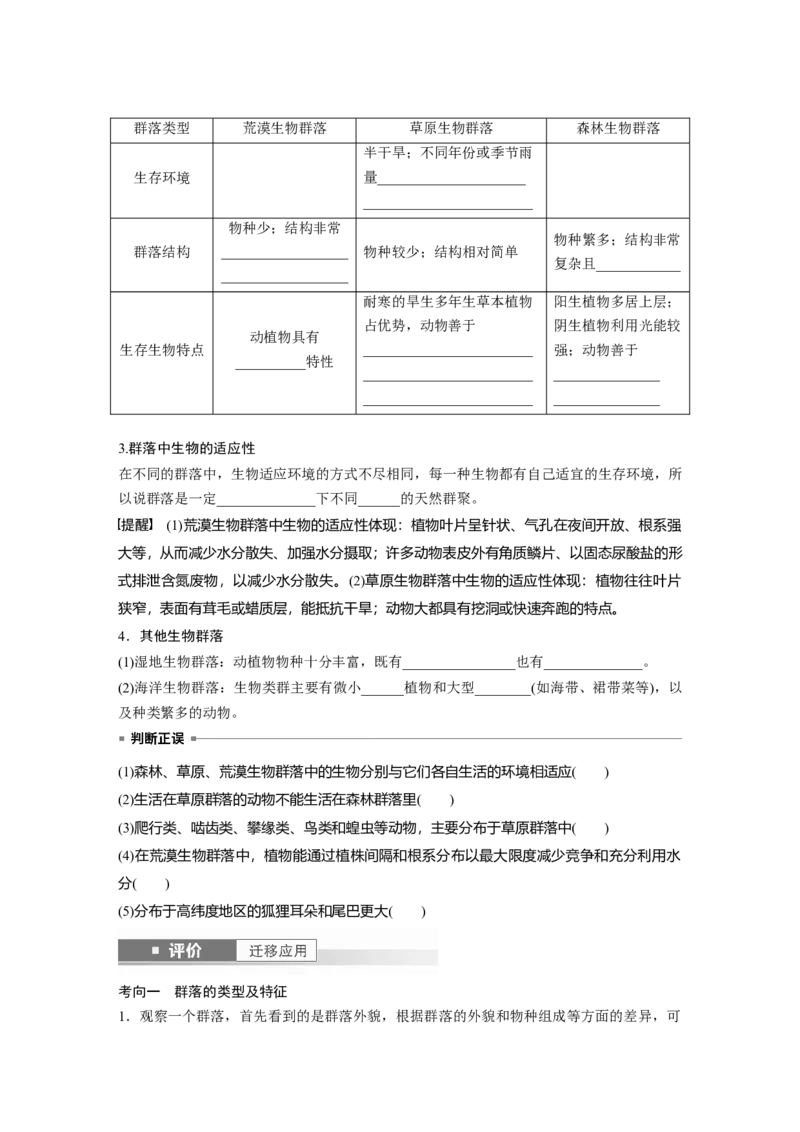 第九单元　第50课时　群落的主要类型及演替_2025年新高考资料_一轮复习_2025大一轮复习讲义+课件（完结）_2025大一轮复习讲义生物学生用书Word版文档整书_2025大一轮复习讲义