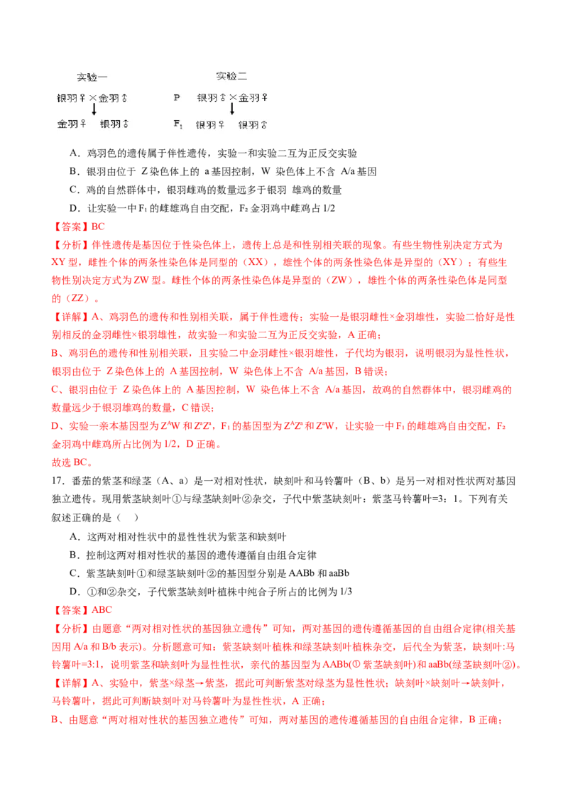 第五单元基因的传递规律（测试）（解析版）_2025年新高考资料_一轮复习_2025年高考生物一轮复习讲练测（新教材新高考）