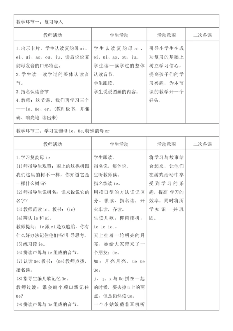 2025年秋期部编人教版1年级上册语文全册核心素养教案（教学反思有内容+二次备课版）_一年级上册