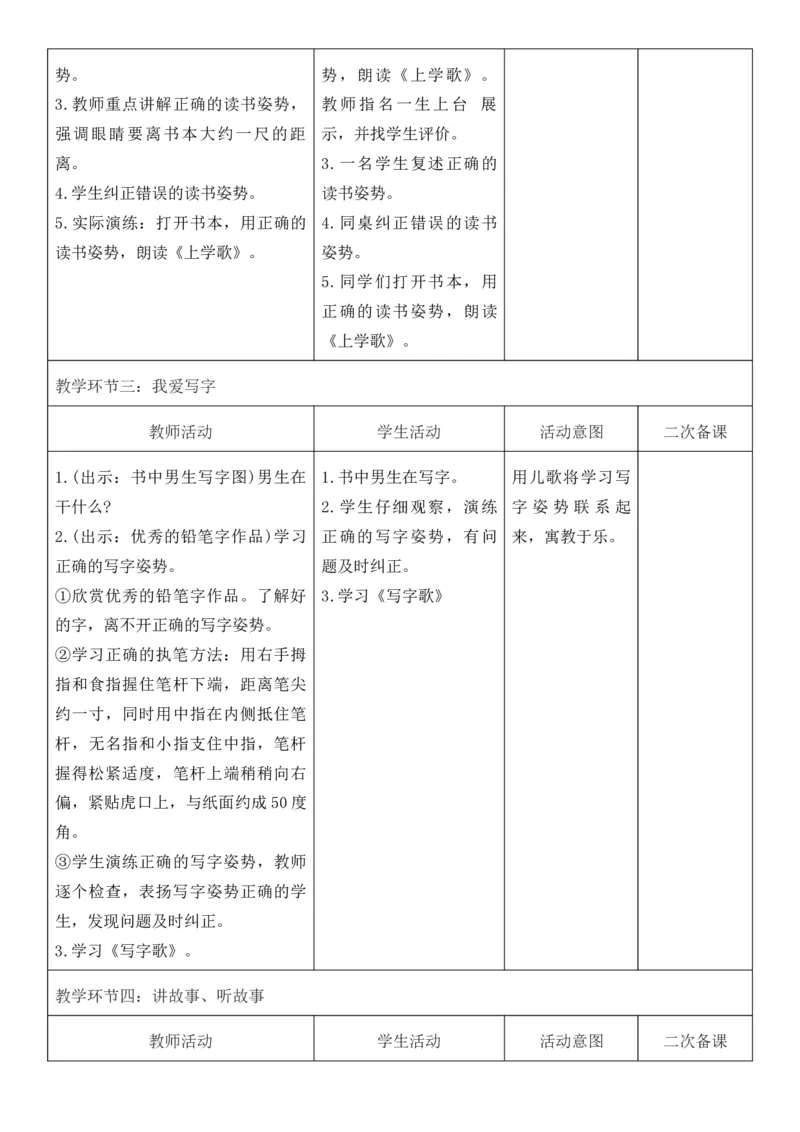 2025年秋期部编人教版1年级上册语文全册核心素养教案（教学反思有内容+二次备课版）_一年级上册