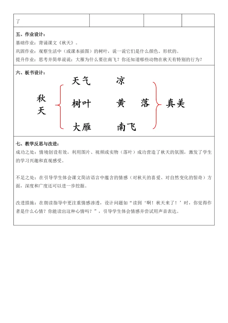 2025年秋期部编人教版1年级上册语文全册核心素养教案（教学反思有内容+二次备课版）_一年级上册