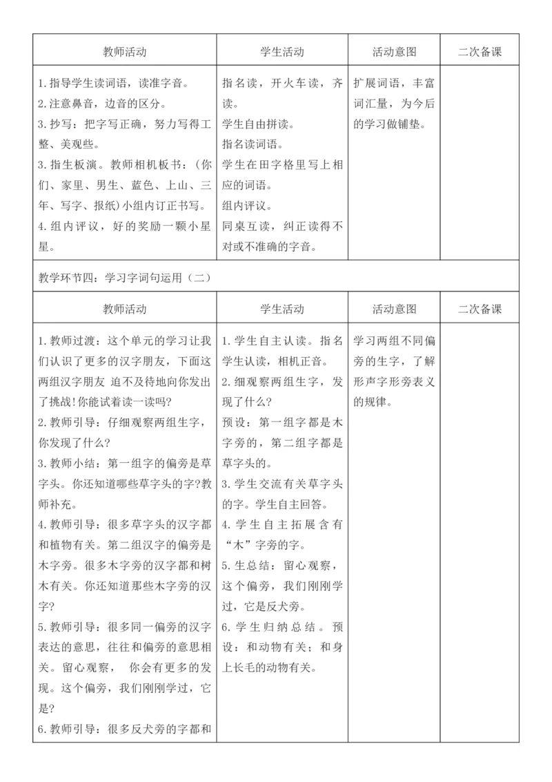 2025年秋期部编人教版1年级上册语文全册核心素养教案（教学反思有内容+二次备课版）_一年级上册