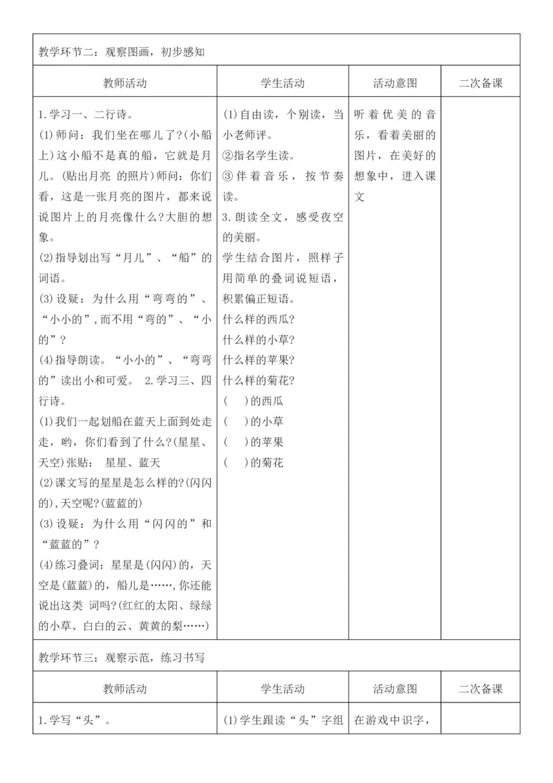 2025年秋期部编人教版1年级上册语文全册核心素养教案（教学反思有内容+二次备课版）_一年级上册