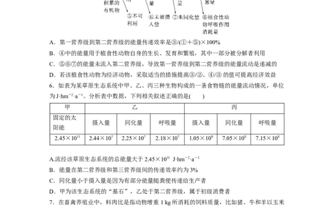 第九单元　课时练52　生态系统的能量流动_2025年新高考资料_一轮复习_2025大一轮复习讲义+课件（完结）_2025大一轮复习讲义生物学生用书Word版文档整书_2025一轮复习73练
