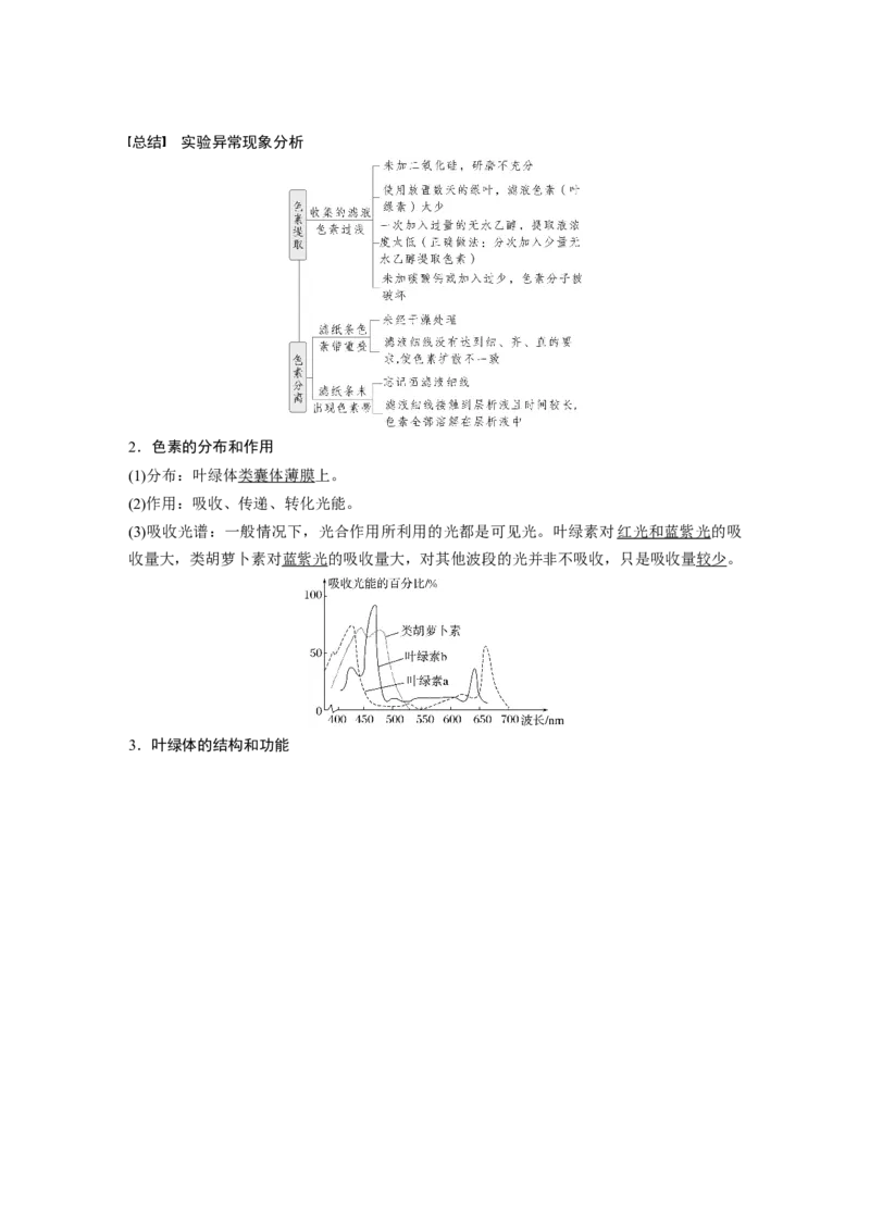 第三单元　第15课时　捕获光能的色素和结构及光合作用原理的探索_新高考复习资料_2025年新高考资料_2025新高考一轮复习生物_2025大一轮复习讲义生物人教版教师用书Word版文档整书