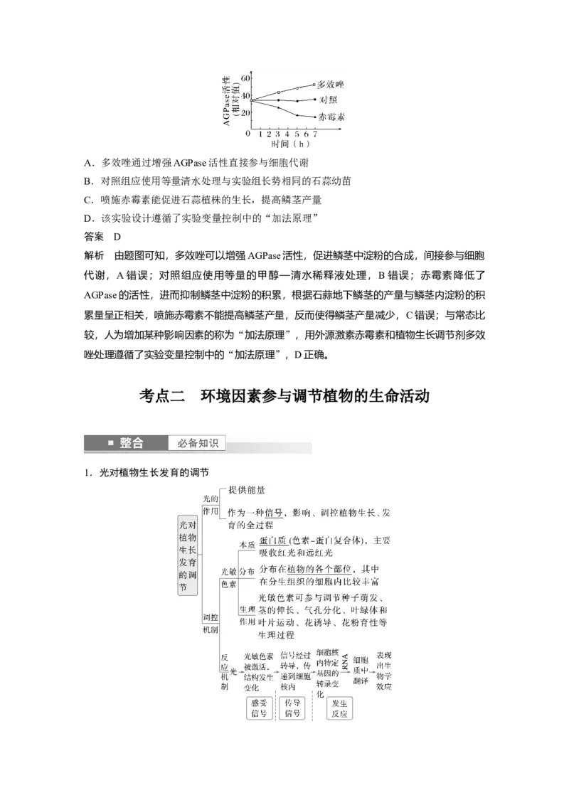 第八单元　第46课时　植物生长调节剂的应用及环境因素参与调节植物的生命活动_2025年新高考资料_一轮复习_2025大一轮复习讲义+课件（完结）_配套Word版文档第七~十单元