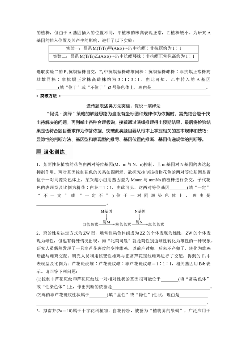 第一篇专题四语言表达(三)　遗传实验中相关推理分析_通用版（老高考）复习资料_2023年复习资料_二轮复习_2023年高考生物二轮复习讲义+课件（全国版）_学生版_大二轮专题复习讲义