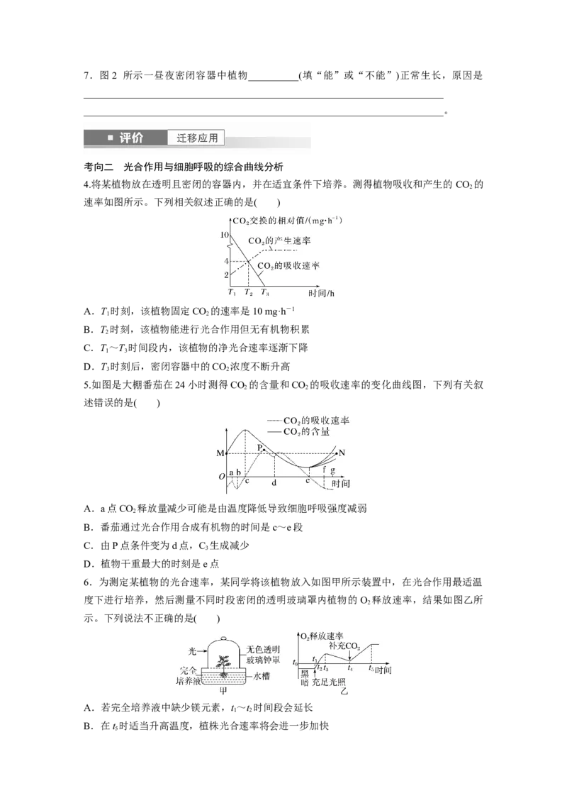 第三单元　第18课时　光合速率和呼吸速率的综合分析_2025年新高考资料_一轮复习_2025大一轮复习讲义+课件（完结）_2025大一轮复习讲义生物学生用书Word版文档整书_2025大一轮复习讲义