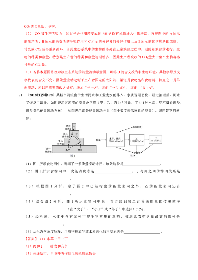 第十三单元生态系统与环境保护（作业）_新高考复习资料_2022年新高考复习资料_2022届一轮复习讲练结合7.13更新_系列一_第十三单元生态系统与环境保护