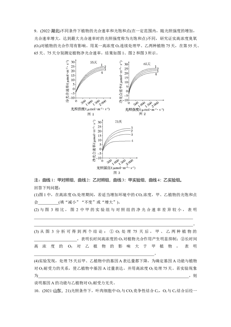 第三单元　课时练17光合作用的影响因素及其应用_2025年新高考资料_一轮复习_2025大一轮复习讲义+课件（完结）_2025大一轮复习讲义生物学生用书Word版文档整书_2025一轮复习73练