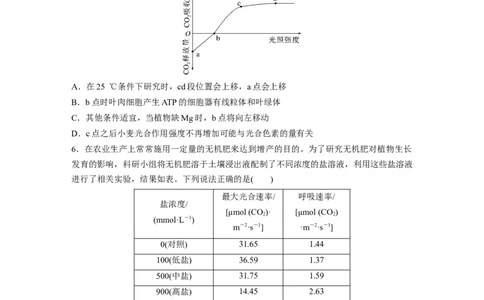 第三单元　课时练17光合作用的影响因素及其应用_2025年新高考资料_一轮复习_2025大一轮复习讲义+课件（完结）_2025大一轮复习讲义生物学生用书Word版文档整书_2025一轮复习73练