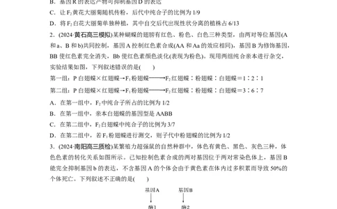 第五单元专题突破6自由组合定律中的特殊分离比_2025年新高考资料_一轮复习_2025大一轮复习讲义+课件（完结）_2025大一轮复习讲义生物学生用书Word版文档整书_2025一轮复习73练