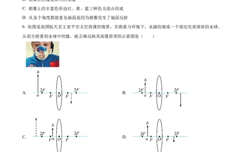 精品解析：第五章透镜及其应用-单元测（原卷版）_初物_2024人教版初中物理八九年级上下册课件教案PPT试题电子版资料_八年级上册试卷_单元试卷_第五章