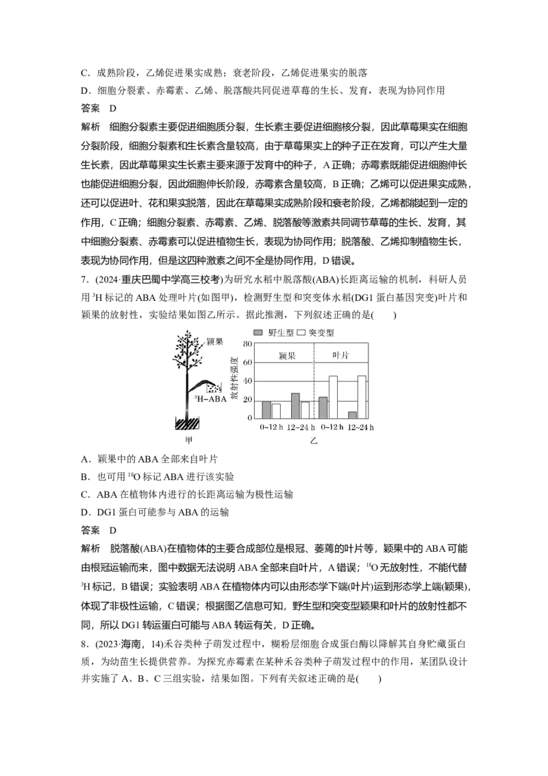 第八单元　第45课时　其他植物激素_2025年新高考资料_一轮复习_2025大一轮复习讲义+课件（完结）_2025大一轮复习讲义生物教师用书Word版文档整书_配套Word版文档第七~十单元