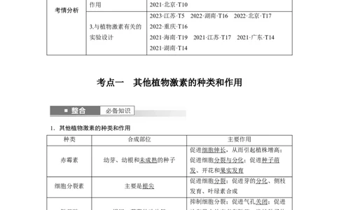 第八单元　第45课时　其他植物激素_2025年新高考资料_一轮复习_2025大一轮复习讲义+课件（完结）_2025大一轮复习讲义生物教师用书Word版文档整书_配套Word版文档第七~十单元