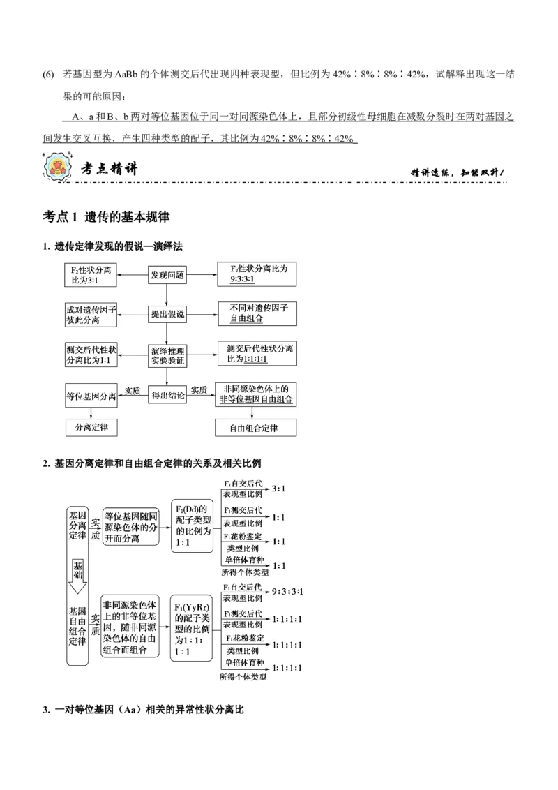 第7讲遗传的基本规律与伴性遗传（讲练）（解析版）_新高考复习资料_2023年新高考复习资料_二轮复习_2023年高考生物二轮复习讲练测（新教材专用）