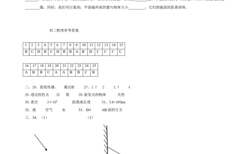 第四章光现象测试题及答案(2)_初物_1初中物理