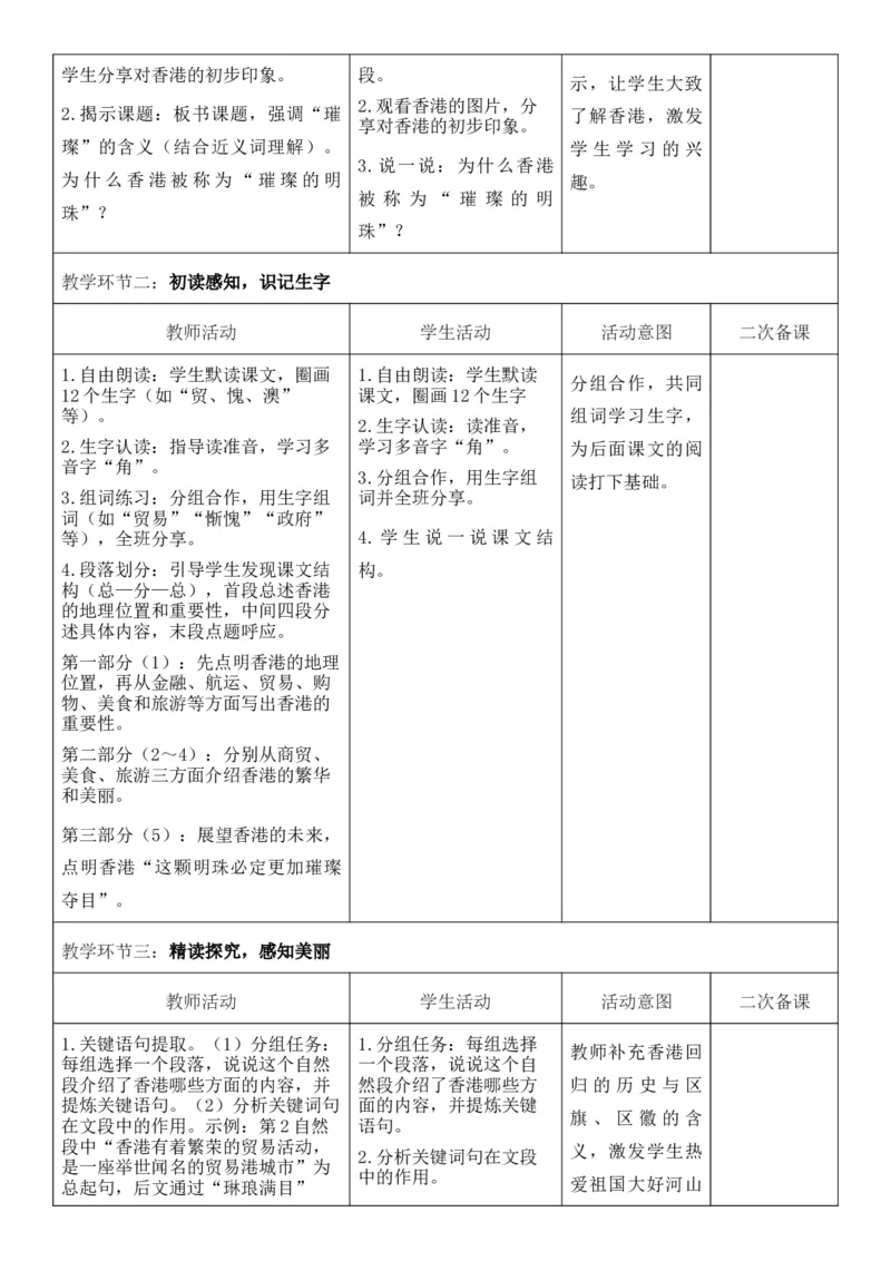 （新版）（新教材）部编人教版3年级上册语文第6单元核心素养教案（教学反思无内容+二次备课版）_三年级上册_单元教案