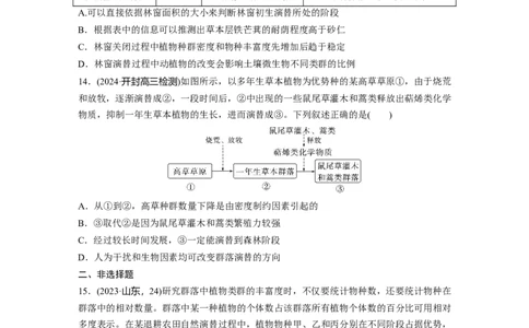 第九单元　课时练50　群落的主要类型及演替_2025年新高考资料_一轮复习_2025大一轮复习讲义+课件（完结）_2025大一轮复习讲义生物学生用书Word版文档整书_2025一轮复习73练