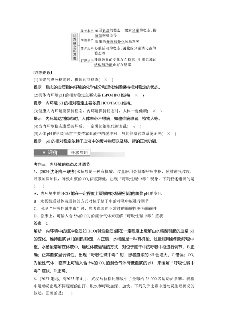 第八单元　第36课时　人体的内环境与稳态_2025年新高考资料_一轮复习_2025大一轮复习讲义+课件（完结）_2025大一轮复习讲义生物教师用书Word版文档整书_配套Word版文档第七~十单元