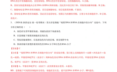 第4讲遗传信息的携带者&mdash;&mdash;核酸（解析版）_通用版（老高考）复习资料_2024年复习资料_完备战2024年高考生物一轮复习考点帮（全国通用）_专题二细胞的物质基础