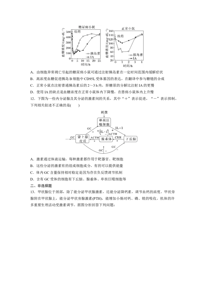 第8单元　课时练5　激素与内分泌系统、激素调节的过程_新高考复习资料_2024年新高考复习资料_一轮复习资料_完2024生物步步高大一轮复习（课件+讲义）_学生版在此文件夹