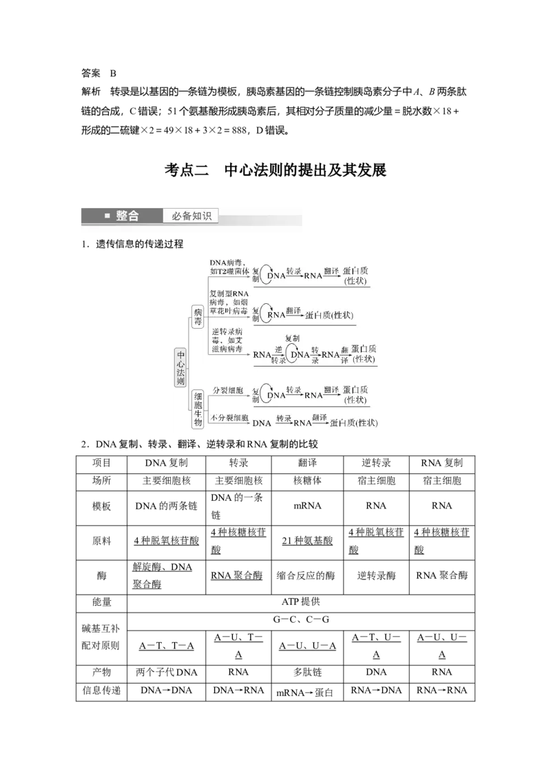 第六单元　第31课时　基因的表达_2025年新高考资料_一轮复习_2025大一轮复习讲义+课件（完结）_2025大一轮复习讲义生物教师用书Word版文档整书_配套Word版文档第三~六单元