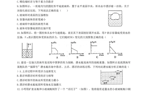 第十章浮力单元测试卷(含答案)_初物_1初中物理