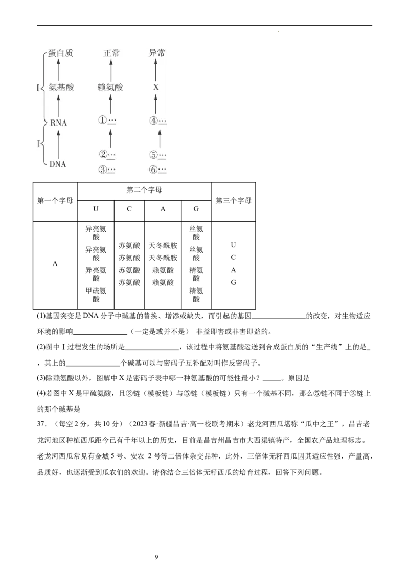 第七单元生物的变异与进化（测试）（原卷版）_新高考复习资料_2024年新高考复习资料_一轮复习资料_完2024年高考生物一轮复习讲练测(课件+讲义+练习)（新高考）_单元测试