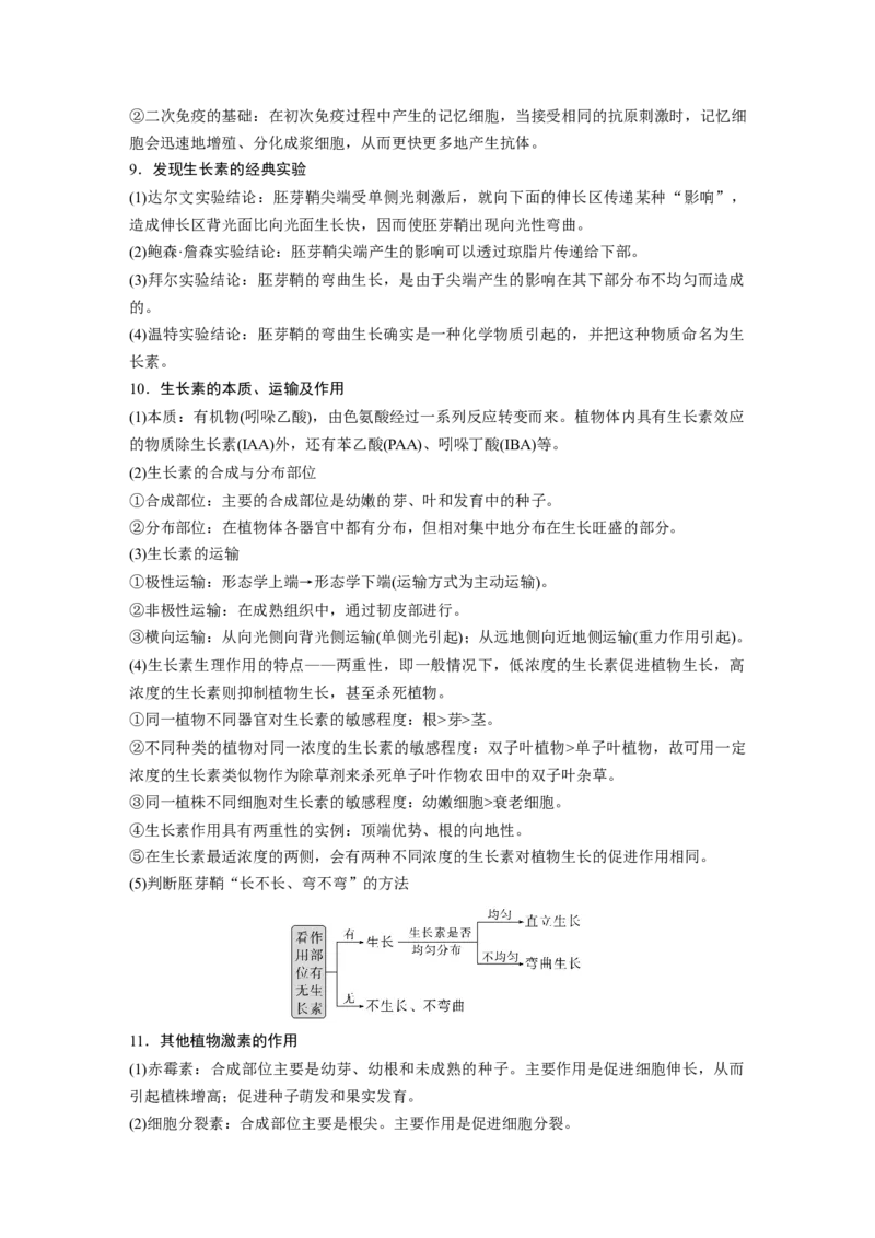 第二篇第一部分七、个体稳态与调节_通用版（老高考）复习资料_2023年复习资料_二轮复习_2023年高考生物二轮复习讲义+课件（全国版）_2023年高考生物二轮复习讲义（全国版）_学生版