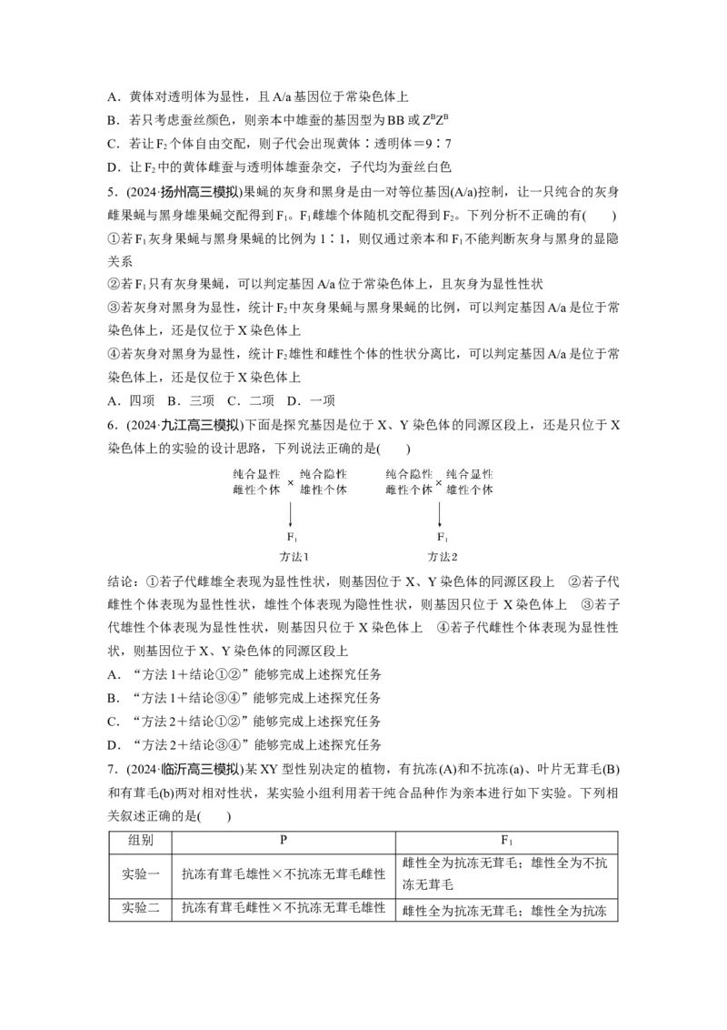 第五单元专题突破8基因在性染色体上的位置判断_2025年新高考资料_一轮复习_2025大一轮复习讲义+课件（完结）_2025大一轮复习讲义生物学生用书Word版文档整书_2025一轮复习73练
