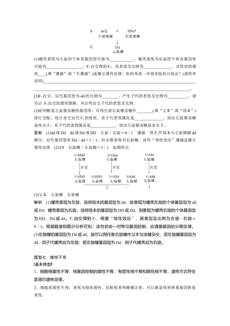 第五单元　专题突破5　基因分离定律拓展题型突破_2025年新高考资料_一轮复习_2025大一轮复习讲义+课件（完结）_2025大一轮复习讲义生物教师用书Word版文档整书