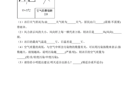 2023届中考地理高频考点：考点8多变的天气（A卷）（含解析）_7地理中考复习_2023年中考复习资料_一轮复习_2023届中考地理一轮高频考点综合练习（含解析）