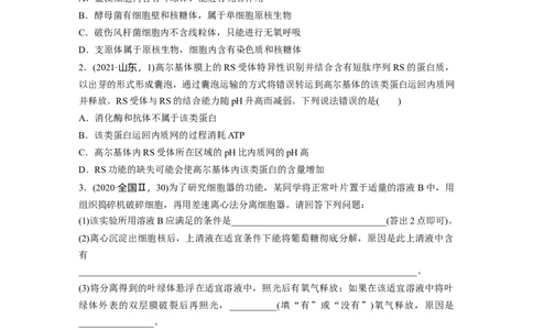 第一篇专题一考点三　细胞的类型、结构和功能_通用版（老高考）复习资料_2023年复习资料_二轮复习_2023年高考生物二轮复习讲义+课件（全国版）_2023年高考生物二轮复习讲义（全国版）