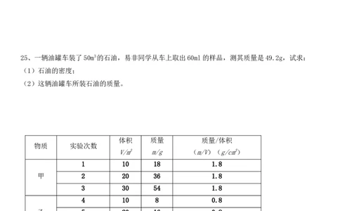 第六章《质量与密度》练习题含答案_初物_1初中物理