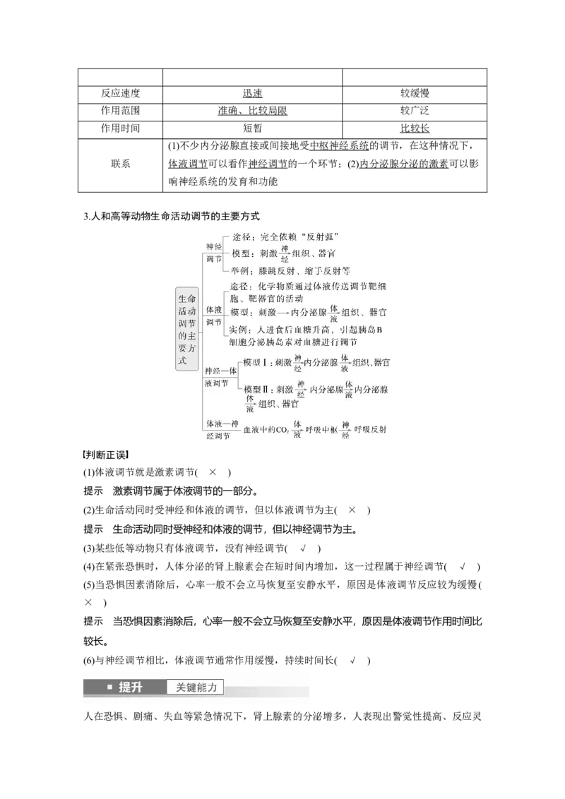 第八单元　第41课时　体液调节与神经调节的关系_2025年新高考资料_一轮复习_2025大一轮复习讲义+课件（完结）_2025大一轮复习讲义生物教师用书Word版文档整书