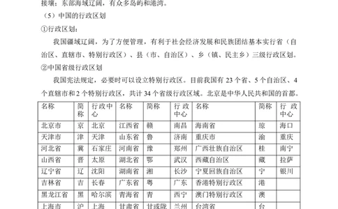 2025年中考地理考前速记清单：中国地理概况_7地理中考复习_2025中考复习资料_2025年地理中考考前速记清单