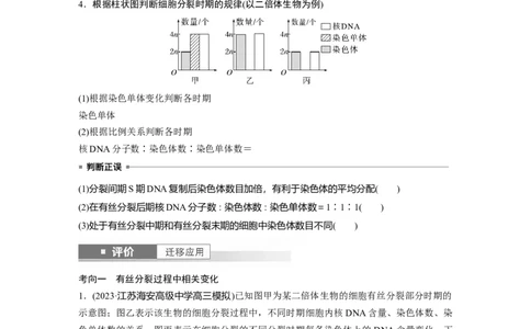 第四单元　第20课时　有丝分裂过程中相关变化及观察实验_2025年新高考资料_一轮复习_2025大一轮复习讲义+课件（完结）_2025大一轮复习讲义生物学生用书Word版文档整书