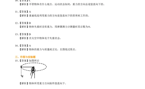 重力（提高）巩固练习_初物_1初中物理_4初二物理人教版知识导学