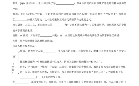 专题01走向近代（学历案）-2020年中考历史一轮复习学历案+课件+教学设计+测试+背诵清单（部编版）_8历史中考复习_2023年中考复习资料_一轮复习