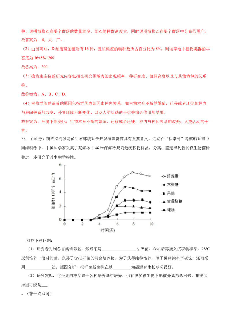 第十单元种群、群落和生态系统的相关案例分析（A卷新题基础练）-2023年高考生物一轮复习单元滚动双测卷（新高考专用）（解析版）_新高考复习资料_2023年新高考复习资料_一轮复习