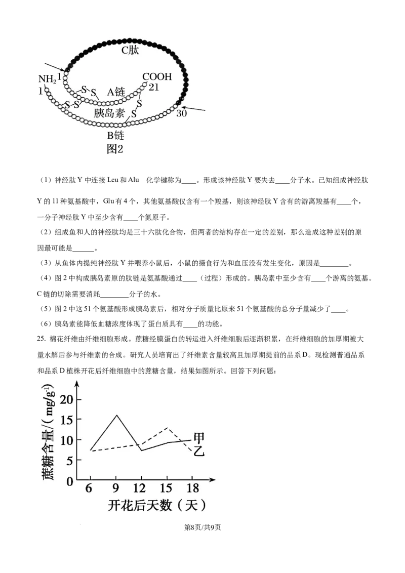 精品解析：内蒙古通辽市第一中学2025-2026学年高一上学期第一次月考生物试题（原卷版）_2025年10月高一试卷_251012内蒙古通辽市第一中学2025-2026学年高一上学期第一次月考