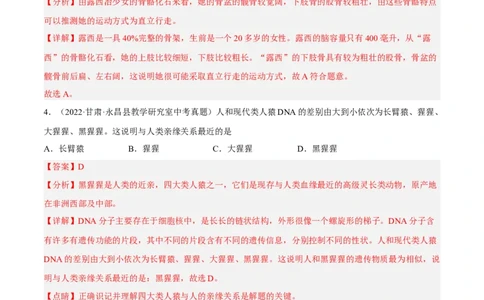专题06人的由来（习题帮）（解析版）_6生物中考复习_2023年中考复习资料_一轮复习_备战2023年中考生物一轮复习考点帮（全国通用）288506454