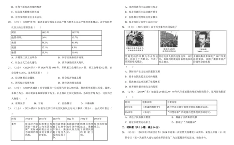 31第一次世界大战和战后初期的世界（单元测试卷）含解析_8历史中考复习_2026年中考复习（更新中）_2026中考历史一轮复习课件+教案+单元测试卷_单元测试
