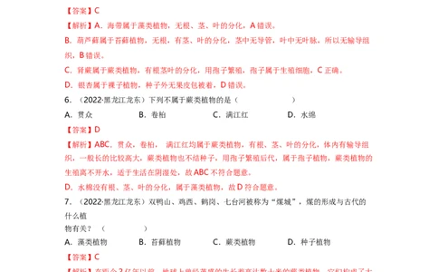 专题03生物圈中的绿色植物（一）背诵清单+跟踪训练（教师版）_6生物中考复习_2023年中考复习资料_一轮复习_2023年中考生物一轮大单元复习过过过（全国通用）