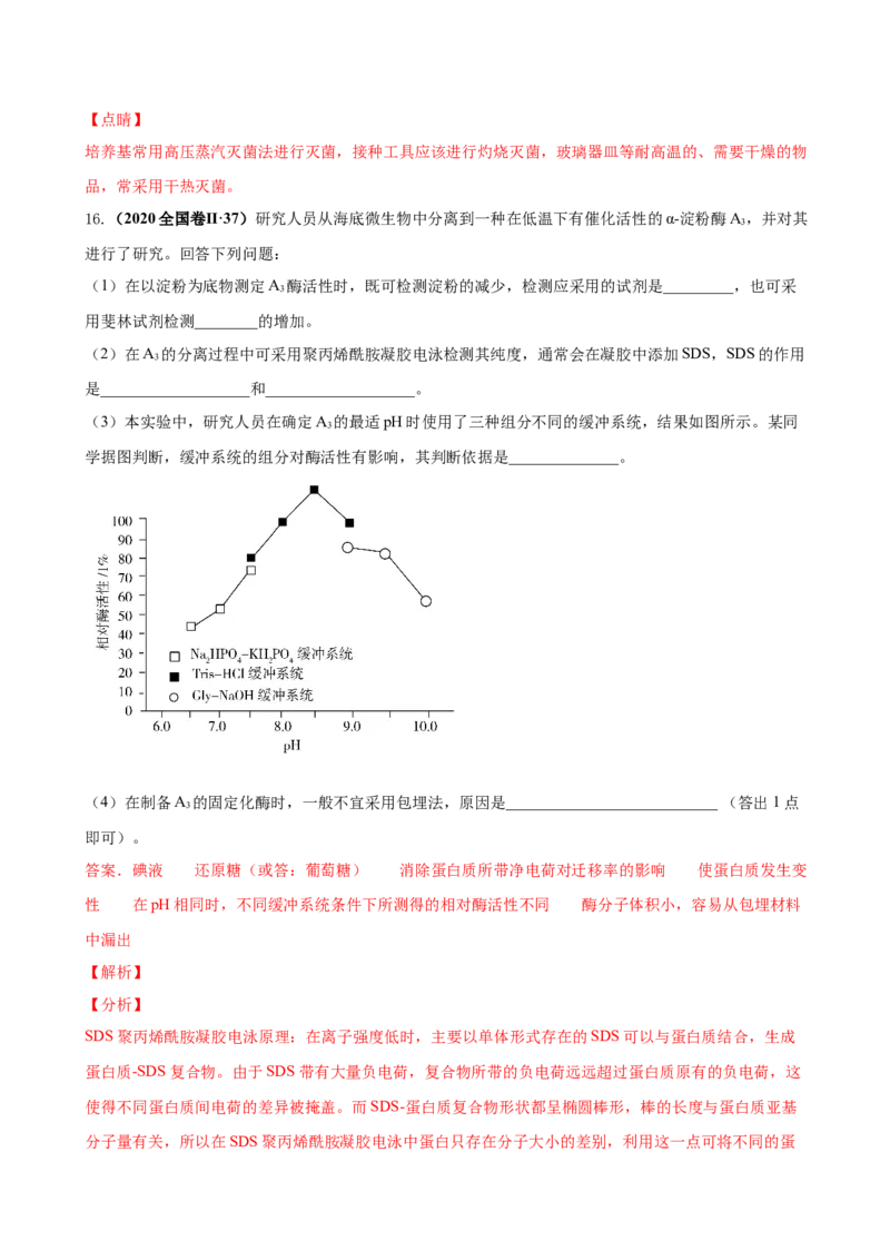 第十四单元生物技术实践（作业）_新高考复习资料_2022年新高考复习资料_2022届一轮复习讲练结合7.13更新_系列一_第十四单元生物技术实践